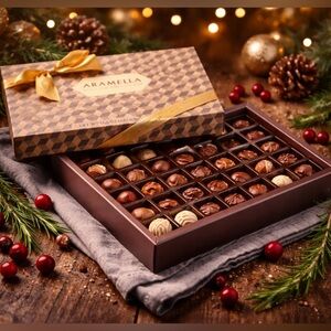 Aramella Belgian Chocolates Gold Box with Gift Bag  500 gr